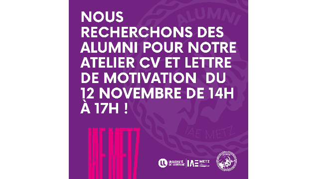 Ateliers professionnels : conseils CV, lettre de motivation 